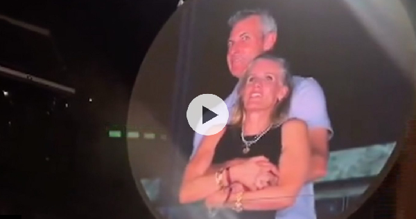 Awkward moment for couple on screen at Coldplay gig