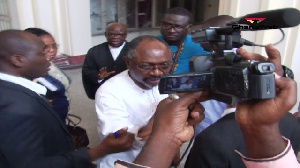 Alfred Woyome walking out of the Supreme Court after Wednesday's ruling