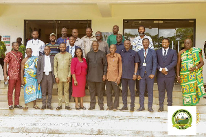 Lands Minister Emmanuel Armah-Kofi Buah (6th from L, front row) with members of the Western North LC