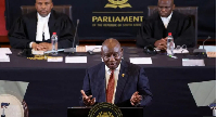 President Cyril Ramaphosa addressed lawmakers at a symbolic opening of parliament