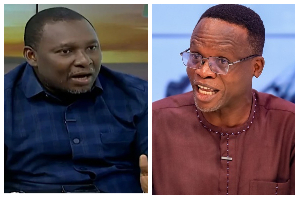 According to Owusu (L), he has challenged Dr Domfeh (R) to meet him in person and fight