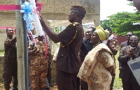 DDP Lord Nii Boye Tagoe commissioning the borehole at the Amanfrom Camp Prisons