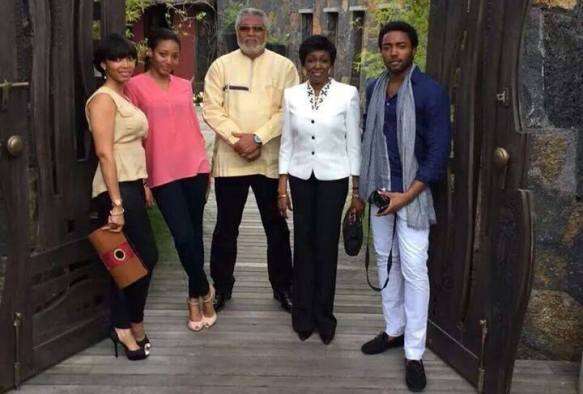 Former President John Rawlings and his family