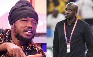 Media personality Blakk Rasta (L) and Black Stars head coach Otto Addo (R)