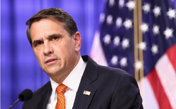 Acting US Attorney General Todd Blanche speaks during a press conference