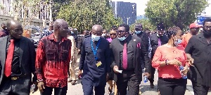 Some Minority MPs marching to the EC headquarters