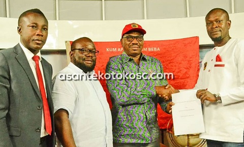 CK Akunnor with Kotoko CEO, George Amoako and two other club officials