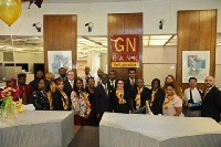 GN Board of Directors with staff of GN Bank USA clothed in their traditional GN Bank tie and scarf