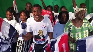 Lucky Mensah with other NPP supporters