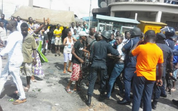 File photo: Irate Krofrom residents clash with police