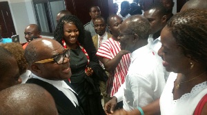 Nii Ayikoi Otoo with the PPP after the court hearing