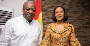 John Dramani Mahama, former President of Ghana (L) & Jean Mensa, EC chair (R)