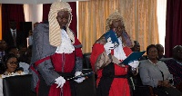 Justice Pwamang (left) and Justice Apau