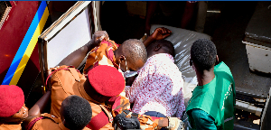 Kizza Besigye is put in an ambulance after he collapsed while attending a court session Kizza Besigye is put in an ambulance after he collapsed while attending a court session