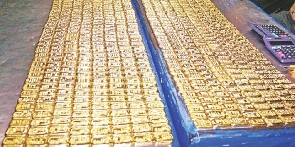 Gold bars on display