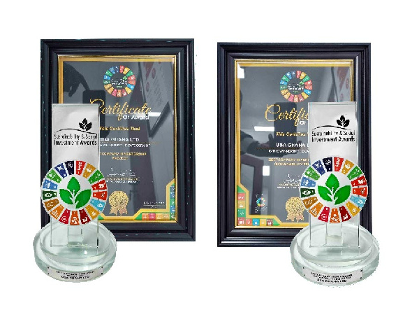 The two trophies UBA won displayed