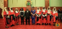 President Akufo-Addo, Attorney General and Chief Justice with the newly appointed judges