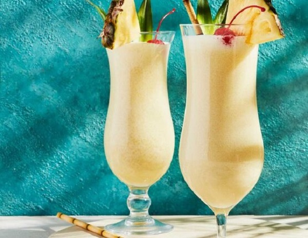 Pina Colada is made with rum, coconut cream, and pineapple juice