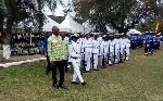 The school's cadet marching during a parade