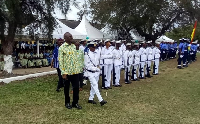 The school's cadet marching during a parade