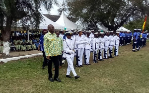 The school's cadet marching during a parade