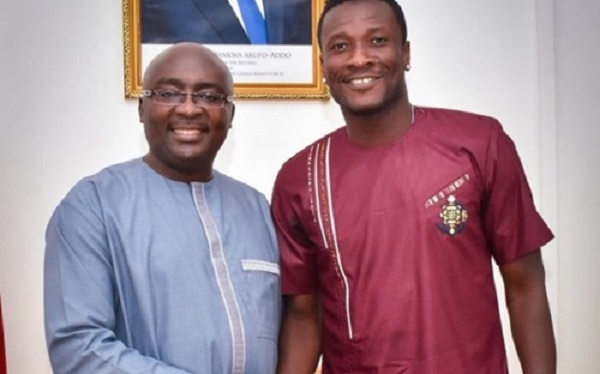 NPP flagbearer, Dr. Mahamudu Bawumia and Former Black Stars captain, Asamoah Gyan