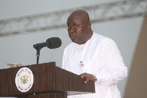 President Akufo-Addo delivering a speech at the 4th Republic Anniversary at the Black Star Square