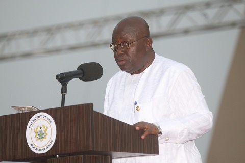 President Akufo-Addo delivering a speech at the 4th Republic Anniversary at the Black Star Square