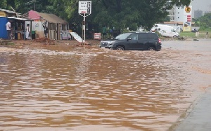 Parts of Accra submerged by Friday morning's heavy downpour