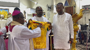 The thanksgiving was held at the All Saints Anglican Church in Adabraka