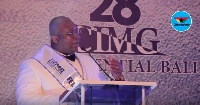Dr. Nii Kotei Dzani speaking at the 2017 presidential ball of the CIMG in Accra