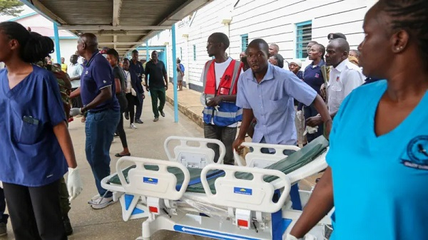 The driver lost control, veered off the road and overturned into a ditch