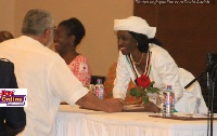 Mr Rawlings presented two rose flowers to his wife, Konadu and Brigitte Dzorgbenuku of the PPP