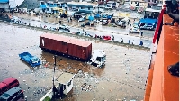 An aerial view of the Kwame Nkrumah Interchange after Tuesday morning's rains