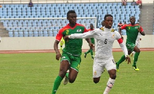 Eric Ayiah in action for Black Starlets during the African U17 Championship qualifiers.
