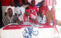 Concerned Elders of Akyode addressing a press conference in Nkwanta