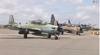 Some of the fighter jets at the Niamey Airport
