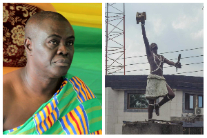 Osagyefo Oseadeeyo Agyeman Badu II (L) and the late spiritual leader, Okomfo Anokye