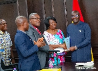 Bawumia (right) with leadership of the Evangelical Presbyterian Church