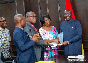 Bawumia (right) with leadership of the Evangelical Presbyterian Church