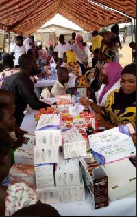Participants were screened for hypertension,diabetes, eye problem, malaria tests among others