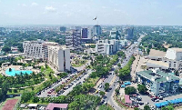A drone footage of Accra, Ghana's capital