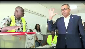 Carlos Vila Nova, the incumbent candidate of the presidential election cast his ballot