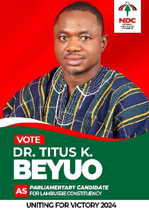 Dr Titus Beuo is contesting for the NDC's ticket in the Lambussie-Karni Constituency