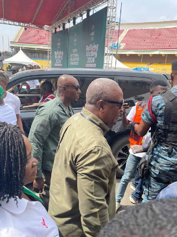 How Mahama arrived at Accra Sports Stadium for NDC polls