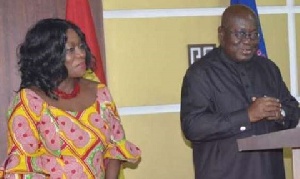 Minister-designate for Tourism, Arts and Culture Catherine Afeku with President Akufo-Addo