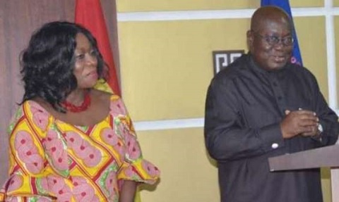 Minister-designate for Tourism, Arts and Culture Catherine Afeku with President Akufo-Addo