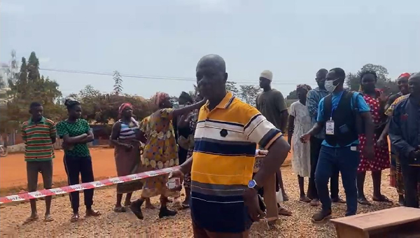 The scene at the polling centre