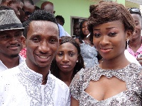 Ghanaian defender Harrison Afful with his wife