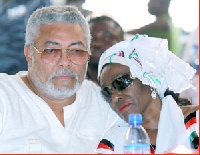 Former President Rawlings and his wife, Nana Konadu